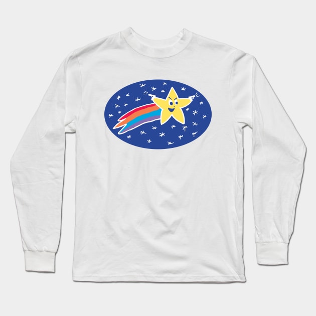 Shooting Star Doodle! Pew Pew! Long Sleeve T-Shirt by TintedRed